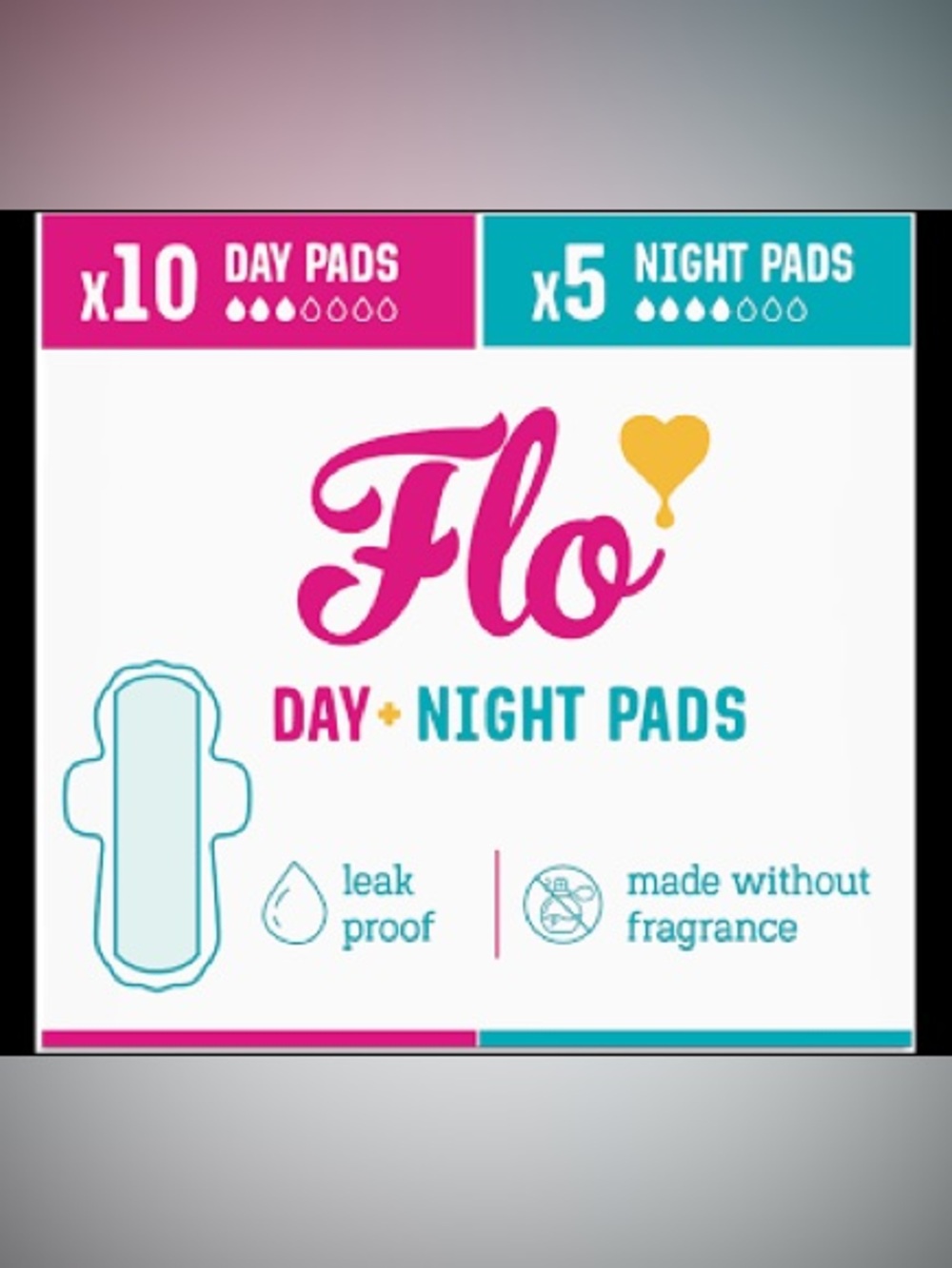 Flo Day + Night Pads = 10 Day Pads  + 5 Night Pads= 15 Pads NEW!
